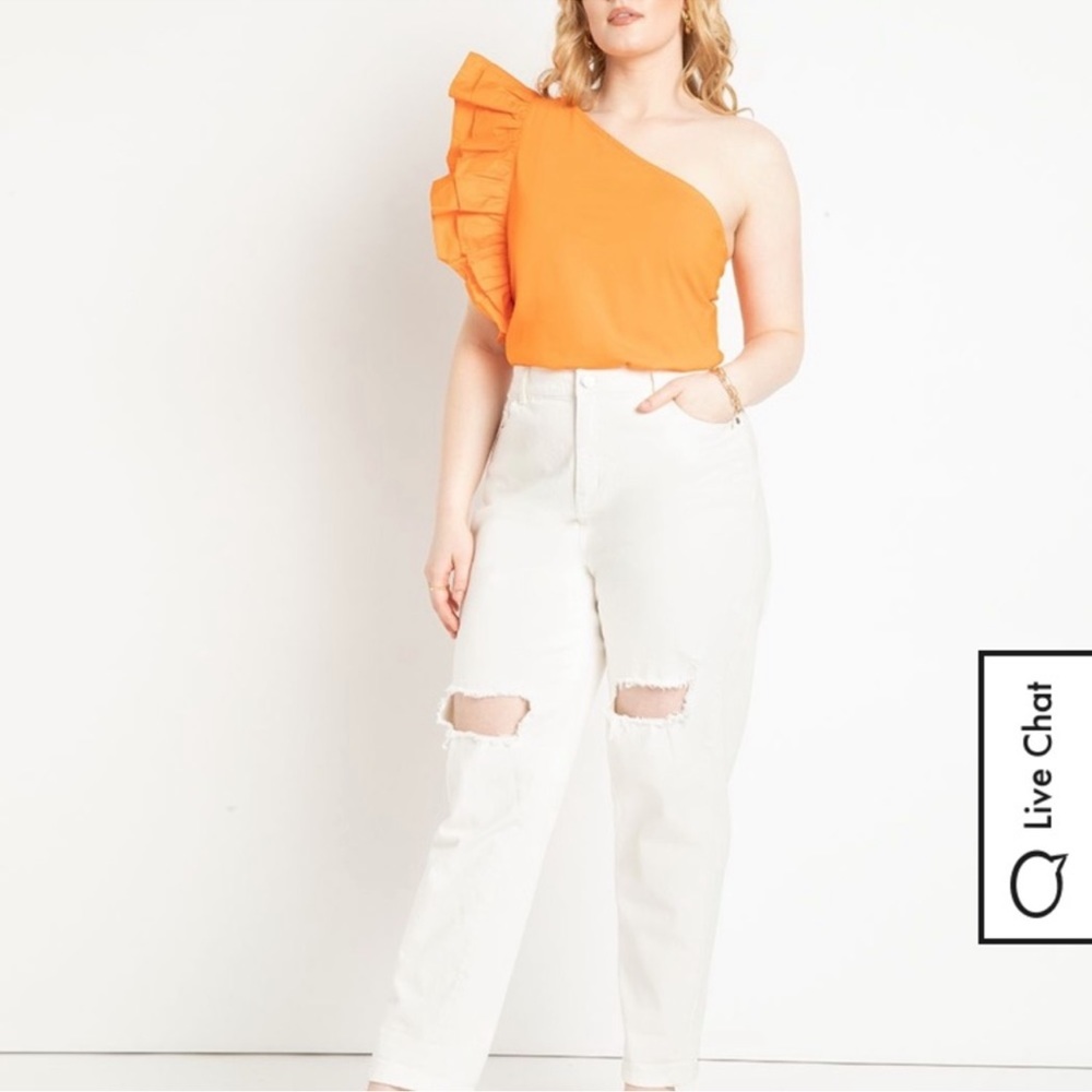 One Shoulder Ruffle Top size 26-28. - Picture 2 of 4
